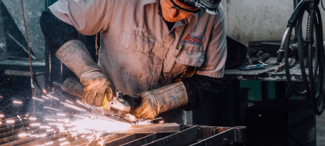 Aviron Technical Institute of Montreal Student Welding parts together